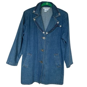 Vintage Bedford Fair Blue Denim Jacket Women's Size PM Studded Western Cowgirl - Picture 1 of 10