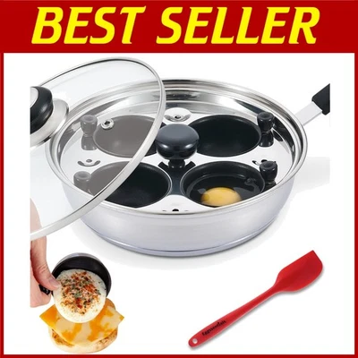 Safe Bakelite Handle Egg Poacher for Perfect Poached Eggs - Image 1 of 4