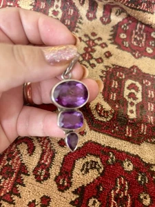 Amethyst Anhänger Sterling Silber Hexe Strega Erbstück magisch - Bild 1 von 4