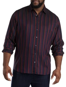 Hugo Boss Roan Shirt Men's L Slim Fit Orange Multi Striped $148 Long Sleeves NWT - Picture 1 of 9