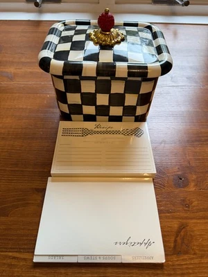 MacKenzie-Childs Courtly Check Enamel  Recipe Box New - Image 1 of 3