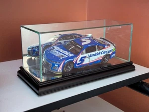 Car Display Case USA Black Wood & Thick Glass Diecast Model Nascar 1/24 Showcase - Picture 1 of 12