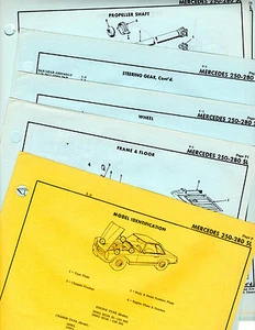MERCEDES BENZ 250 280SL BODY PARTS LIST FRAME ORIGINAL CRASH SHEETS MF 2 - Picture 1 of 1