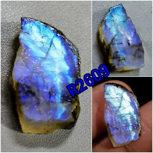 Natural Blue Flashy Moonstone Rough Moonstone Slabs Gemstone For Jewelry V68-23 - Picture 1 of 20