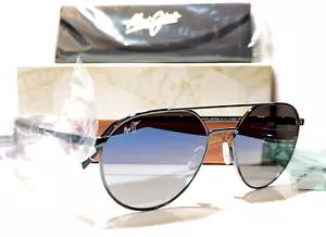 NEW Maui Jim Waterfront Gunmetal/Mirror Blue Silver Polarized Sunglass MJ830-02C - Picture 1 of 13