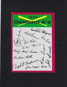 1974 Topps A's Team Unmarked Checklist REGGIE JACKSON HUNTER BLUE BANDO NRMT - Bild 1 von 2