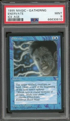 1995 Magic the Gathering MTG Ice Age Enervate PSA 9 Mint Pop 1 - Image 1 of 2