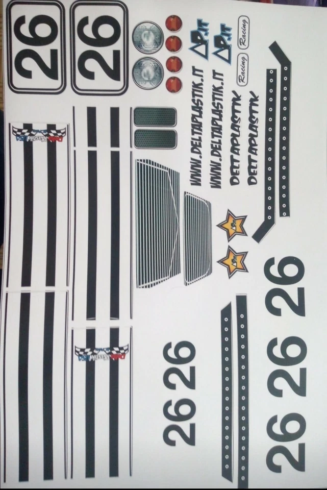 Decals BODY CARROZZERIA SHELBY COBRA RC 1/8 DAYTONA TRAXXAS SLASH, MUGEN - Immagine 1 di 1