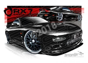 Imports Mazda RX7 GEN 3 BLACK A3 FRAMED PRINT (S005E) - Picture 1 of 1