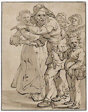 Antique Master Print-GENRE-FARMER-FIGURES-GROUP PORTRAIT-Prestel-vd Venne-1780