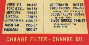 CARTRIDGE OIL FILTER # T-12; Fits Vehicles, 1938-1962 - Picture 1 of 2