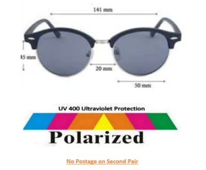 Mens Womens Half Rimmed Frame Clubmaster Retro Classic Sunglasses -AUS Seller - Picture 1 of 56