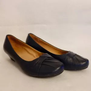 HOTTER petunia petun Size 5 Navy blue leather Low Wedge EU 38 - Picture 1 of 8