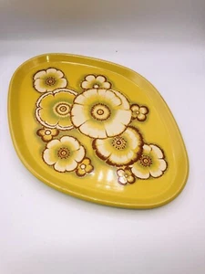 Vintage 70er Jahre Noritake Primastone Gaiety gelb Blumen Retro Platte - Bild 1 von 10