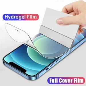 Full Cover Hydrogel Film For iPhone 14 11 12 13 Pro Max XR XS Max 6 7 8 Plus SE - Picture 1 of 12