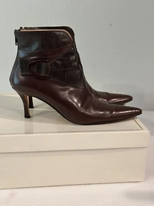 Gianni Milanesi braune Leder-Bootie Größe 8 Elite hergestellt in Italien - Bild 1 von 8