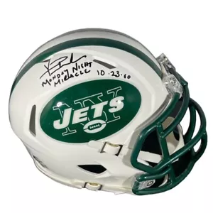 Vinny Testaverde Signed Jets TB 98-18 Mini Helmet w/ Ins Beckett Witness BAS COA - Picture 1 of 3