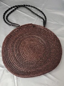 majunga straw bag, purse, shoulder bag, maroon,  hand made in madagascar - Picture 1 of 7