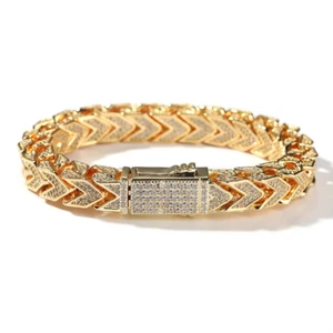 9MM 5AAA+ CZ Ice Out Hop Hip Heavy Miami Cuban Franco Chain Necklace Bracelet - Picture 1 of 21