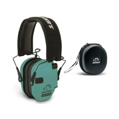 Walker's Razor Slim Electronic Shooting Earmuffs (Teal) with Protective Case - Image 1 of 4