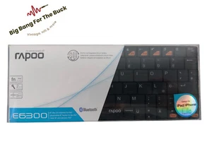 Rapoo e6300 Blutooth Wireless Ultra-Slim Keyboard Tastatur QWERTY iPad Schwarz - Bild 1 von 4