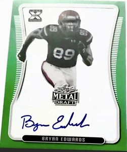 Bryan Edwards 5/10 XRC AUTO GREEN Rainbow Falcons /RAIDERS Leaf Metal Draft '20 - Bild 1 von 5