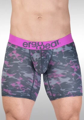 ErgoWear MAX SE Camo Midcut 3D Pouch Micro Mesh Long Boxer Briefs Pink 1717 131 - Image 1 of 4