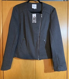 Catherine Malandrino Runway Style Moto Jacket Charcoal Gray Womens Size Small - Picture 1 of 7