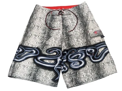 Vintage Quiksilver Snake Graphic Board Shorts Men 30 Y2K Animal Skin Print AOP  - Image 1 of 4