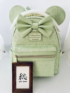 Loungefly Disney Minnie Mouse Sequin Backpack Mint Green : Disney Store Japan