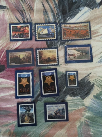 Lot of 11 USPS Promo Stamp Magnets U.S. Military History/Battles/Medal Of Honor Cover