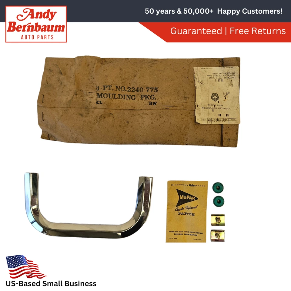 Plymouth Fury 1961 tapa maletero delantero superior cromo moldura 2240775 nuevo de Lote Antiguo Foto 1 de 4