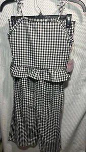 NWT Paisley Love Girls 2 Pc Black Gingham Outfit Size 12  - Picture 1 of 9