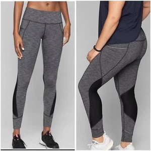 Athleta Relay Tight 2.0 Heather Gray Ankle Leggings Side Pockets Size Small - Picture 1 of 12