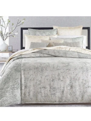 Hotel Collection Malachite Green Abstract King Duvet Cover - Image 1 of 4