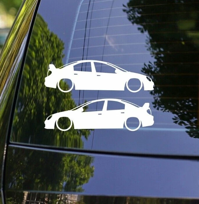 2x Lowered Car Silhouette Sticker for Dodge Neon SRT 4 2nd gen 2003-2005 stanced - Image 1 of 3