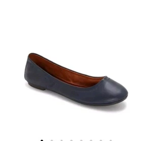Zapatos informales sin cordones de cuero planos de ballet Emma azul marino talla 7,5 M Lucky Brand, nuevos - Imagen 1 de 17
