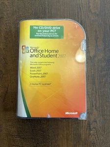 Microsoft MS Office 2007 Home and Student for 3 PCs Full English-NEW SEALED BOX - Photo 1/3