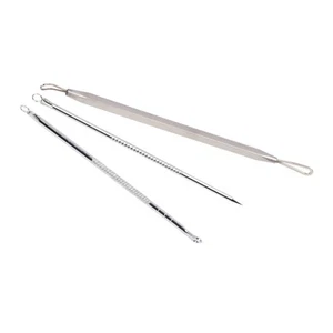 3pcs Face Nose Zit Pimple Extractor Stainless Steel Double Ended Blackhead W HOM - Picture 1 of 12