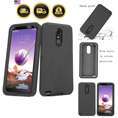 Heavy Duty Rugged Phone Case for LG Stylo 4 Plus with Built-in Screen Protector - Image 1 of 4