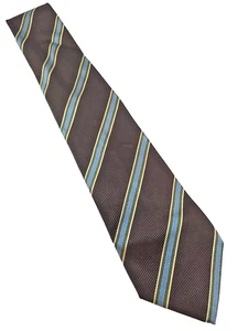 Banana Republic Seidenkrawatte Repp braun blau gelb gestreift Krawatte 60" x 4" - Bild 1 von 6
