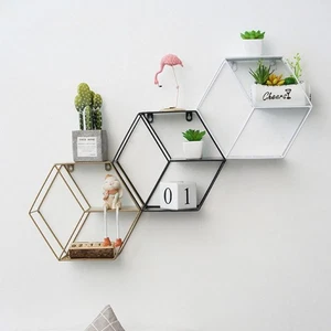 Minimalist Wall Mounted Shelves Without Drilling Hanging Holder Entrance - Picture 1 of 8