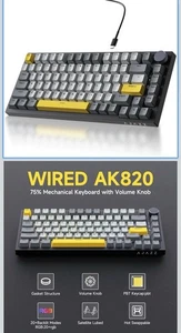Ajazz AK820 75% Gasket-mounted Wired Mechanical Keyboard with Sound Dampening - Picture 1 of 9
