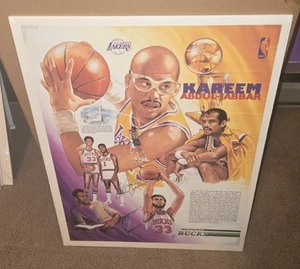 Vintage Kareem Abdul Jabbar Lakers Poster 23x18 NBA Hof - Bild 1 von 5