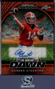 2025 Leaf Football Nation Shimmer Orange #NA-GS1 Gunner Stockton #/4 - Bild 1 von 2