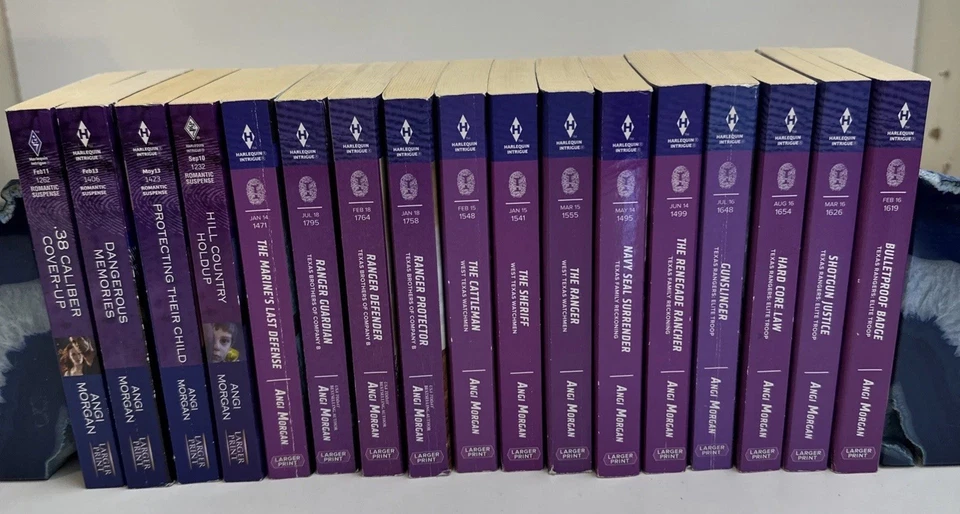Harlequin Intrigue Books ANGI MORGAN Romance Texas Cowboy Suspense PB Lot of 17 - Image 1 of 4