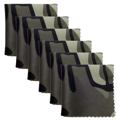 Calabria 6 Pack Microfiber Cleaning Cloth Green Camouflage Print Clean Eyeglass