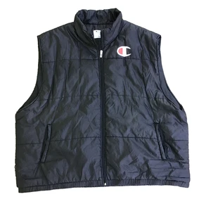 Champion Puffer Vest Men 5XL Black Full Zip Sleeveless Pockets - Picture 1 of 11
