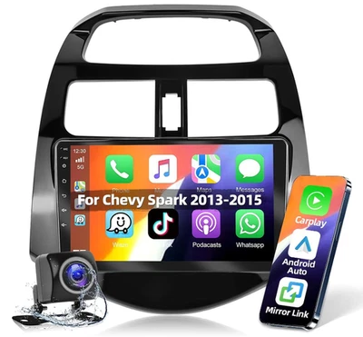 For Chevrolet Spark 2013-2015 9" Car Stereo Radio GPS Apple CarPlay Android 12.0 — 第 1/4 张图片