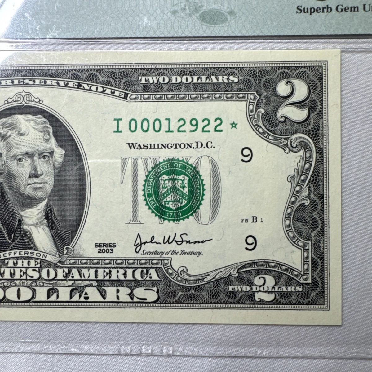 PMG Star $2 US Federal Reserve Small Notes for sale | eBay